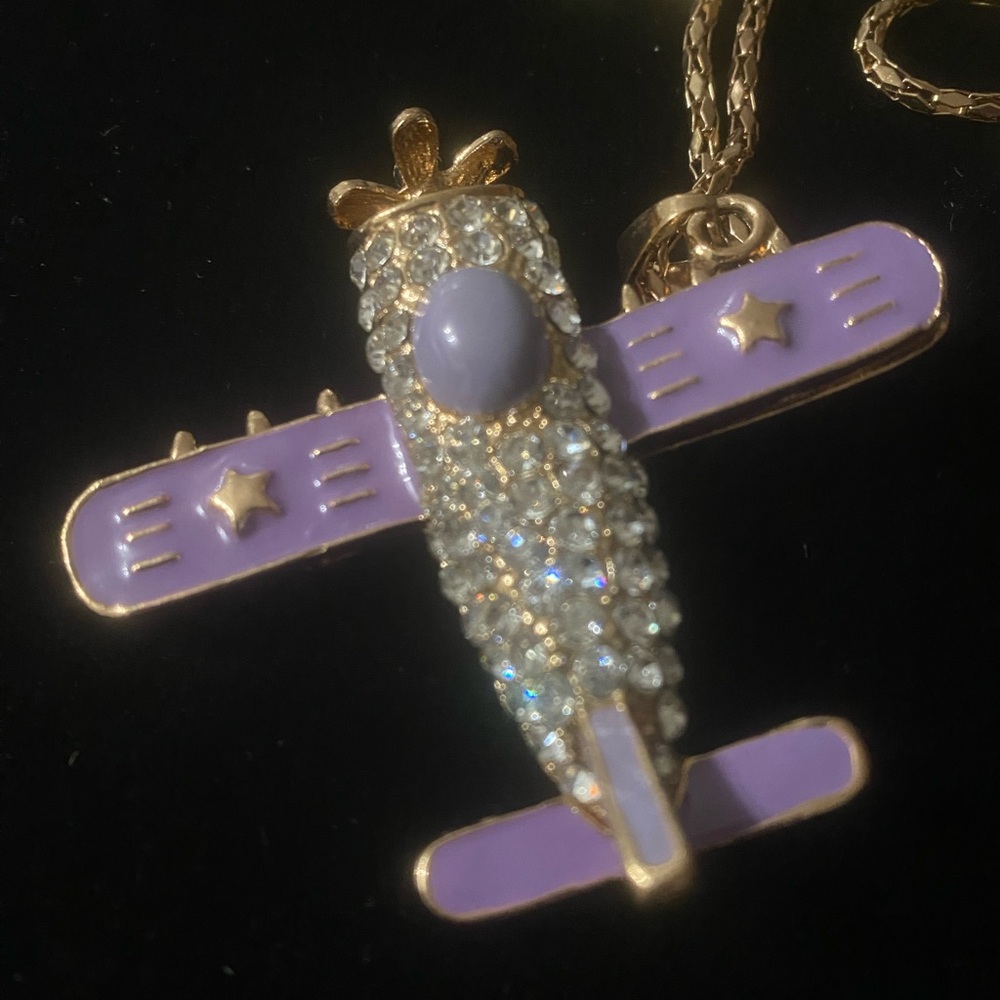 NWT Betsey Johnson Airplane Necklace\Keychain\Purse Charm